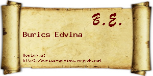 Burics Edvina névjegykártya